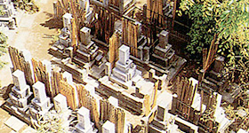 区画整理以前の参考墓地風景